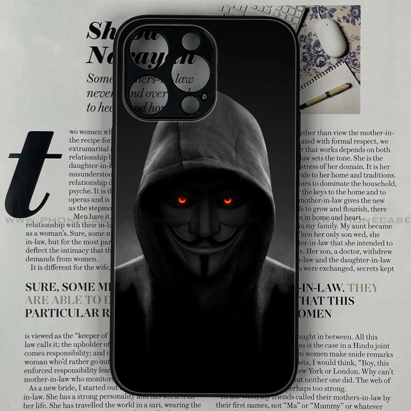 iPhone 13 Pro Max - Anonymous 2.0 Design 4- Premium Printed Glass soft Bumper shock Proof Case CS-11951